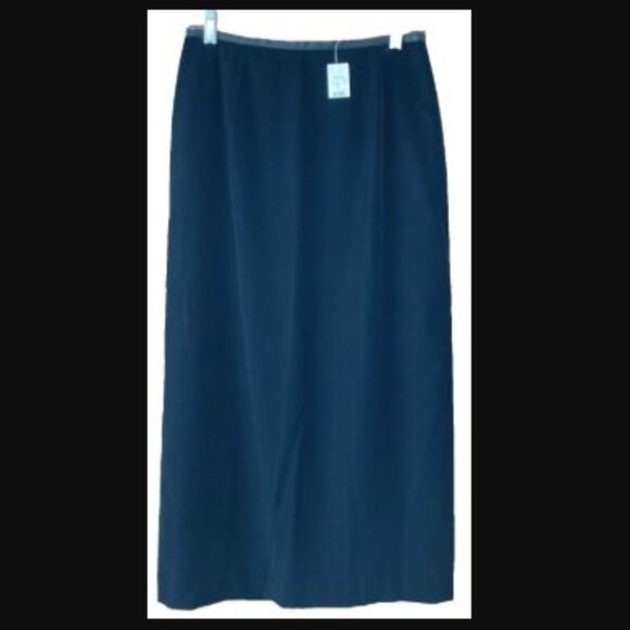 NWT Ann Taylor LOFT Women’s 6 Black VELVET Column Skirt Long Midi Evening Formal - Picture 1 of 5